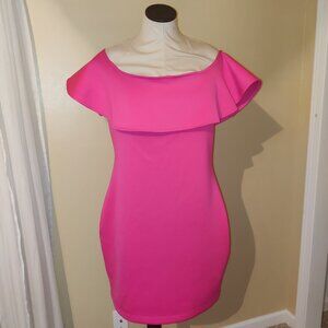 Guess pink off the shoulder dress, XL